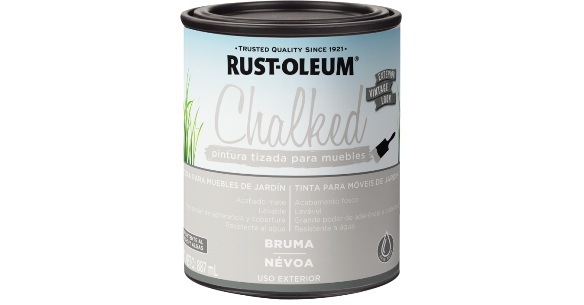 Pintura tizada rust-oleum chalked brochable blanco lino base agua mate